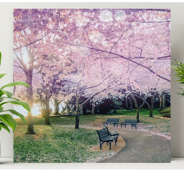 Flowers canvas cherry blossom pathway - TenStickers
