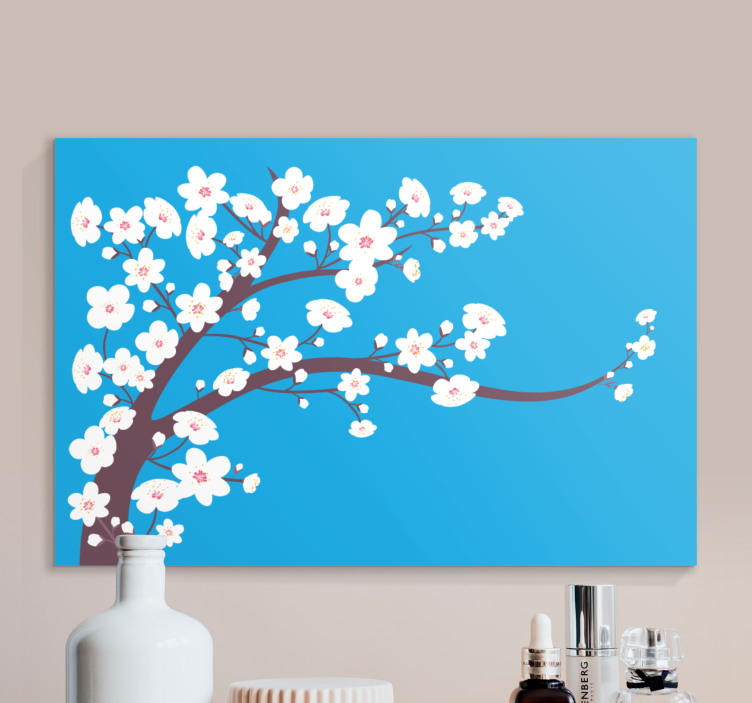 Flowers canvas cherry blossom tree art print - TenStickers