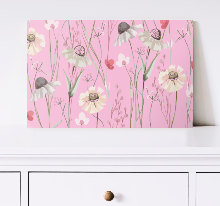 Flowers canvas delicate floral design - TenStickers