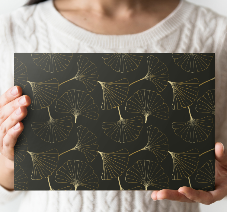 Flowers canvas elegant ginkgo leaves artwork - TenStickers