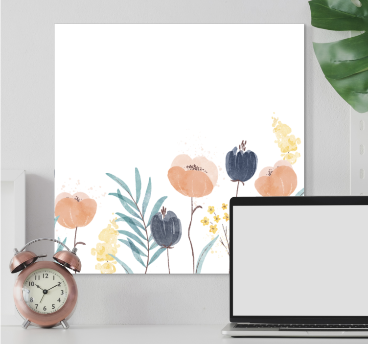 Flowers canvas floral buds design - TenStickers