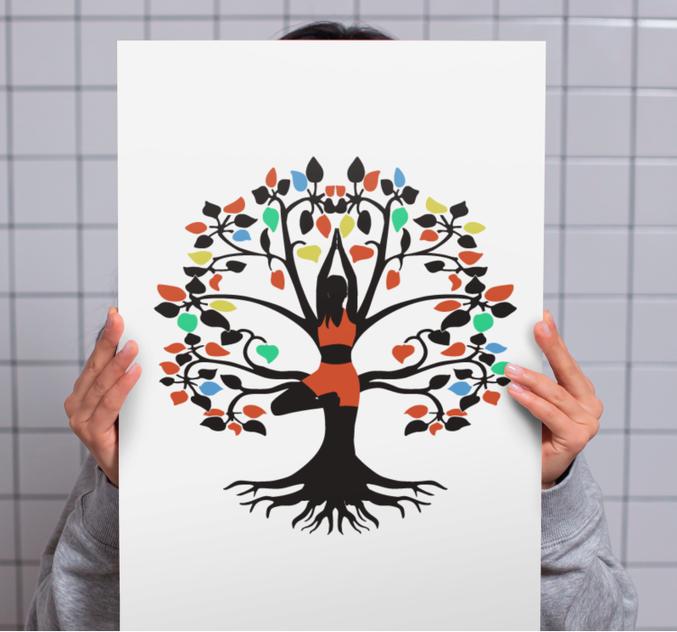 Flowers canvas life's tree essence - TenStickers