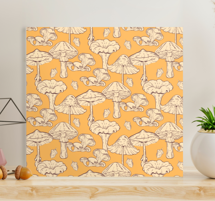 Flowers canvas mushroom pattern design - TenStickers