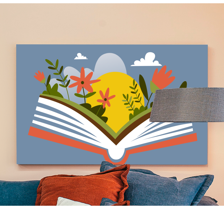 Flowers canvas open book flora - TenStickers