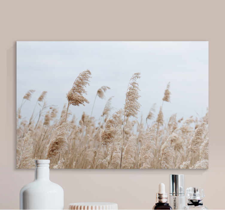 Flowers canvas soft grass whisper - TenStickers