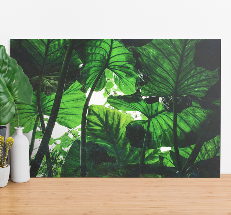 Flowers canvas tropical leaf canopy art print - TenStickers