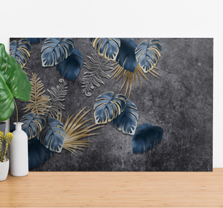 Flowers canvas tropical leaves bouquet - TenStickers