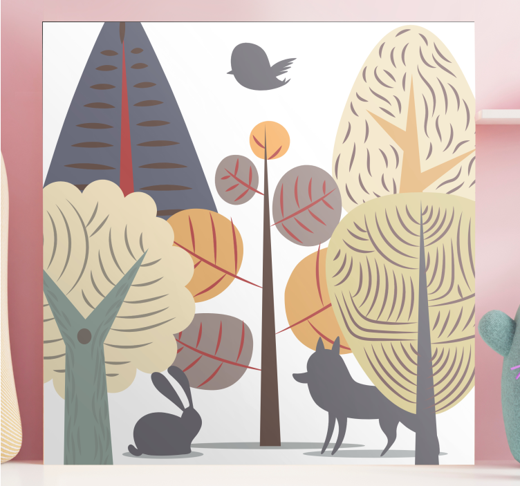 Flowers canvas whimsical forest landscape - TenStickers