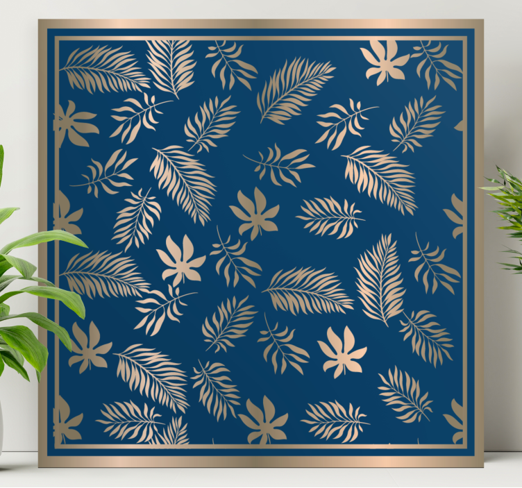 Flowers canvas with leafy pattern design - TenStickers