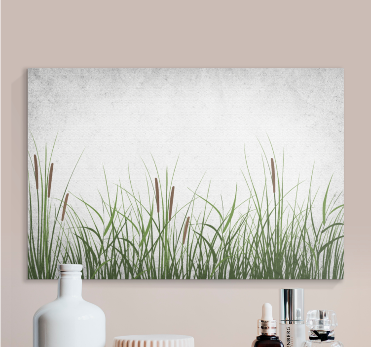 Flowers canvas with natural grass texture - TenStickers