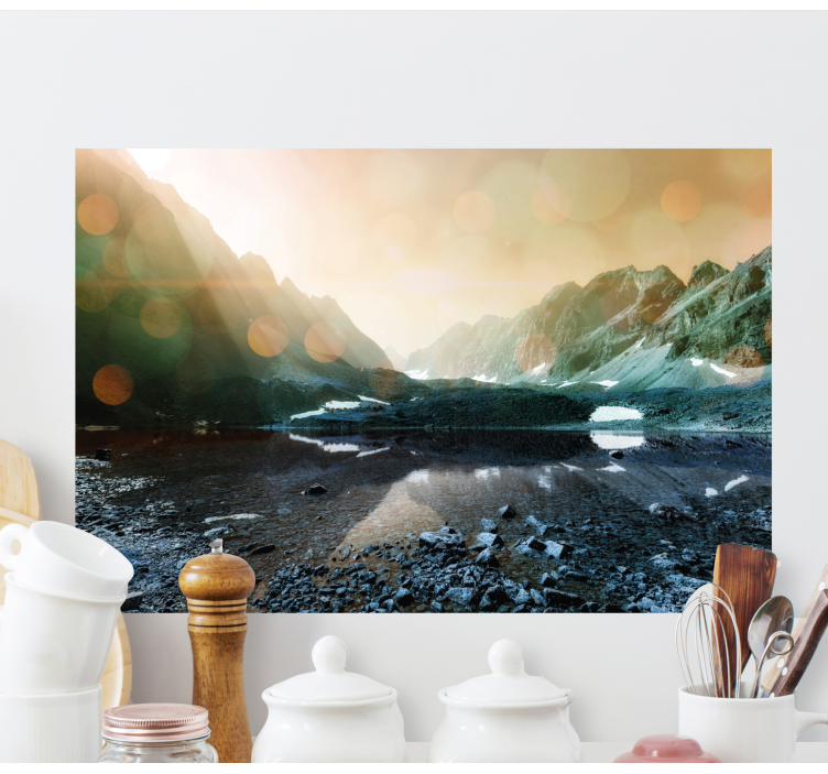 forest and lake, nature landscape canvas - TenStickers