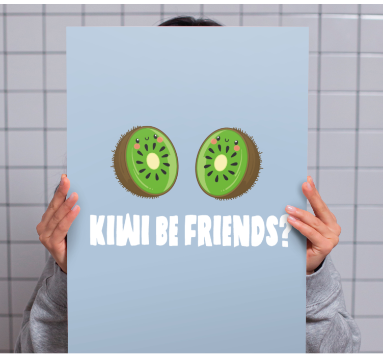 Fruit canvas wall art kiwi slice friendship - TenStickers