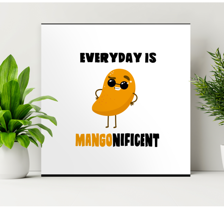 Fruit canvas wall art mango character delight - TenStickers