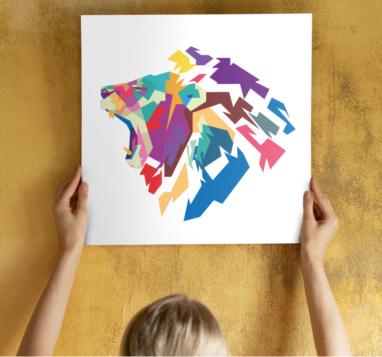 Geometric-animals Lion animal canvas prints - TenStickers