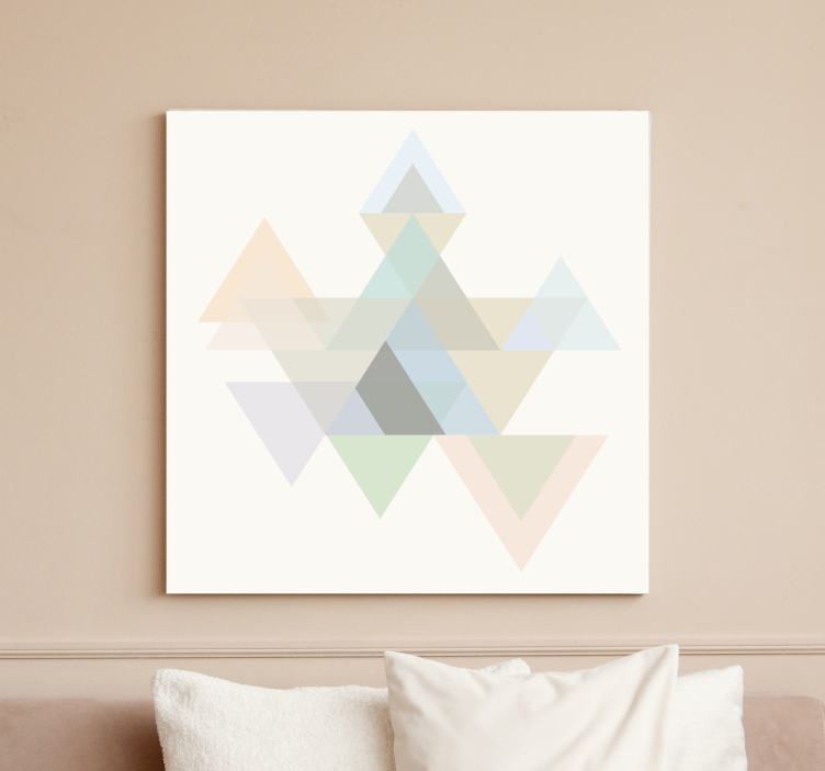 Geometric canvas abstract triangles design - TenStickers