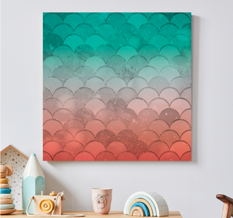Geometric canvas curved wave pattern design - TenStickers