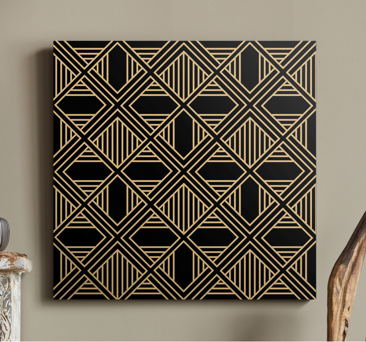 Geometric canvas golden geometric design - TenStickers