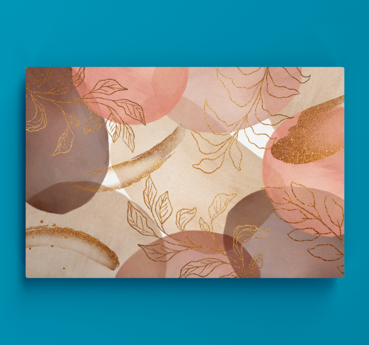 Geometric canvas with abstract leaf designs - TenStickers