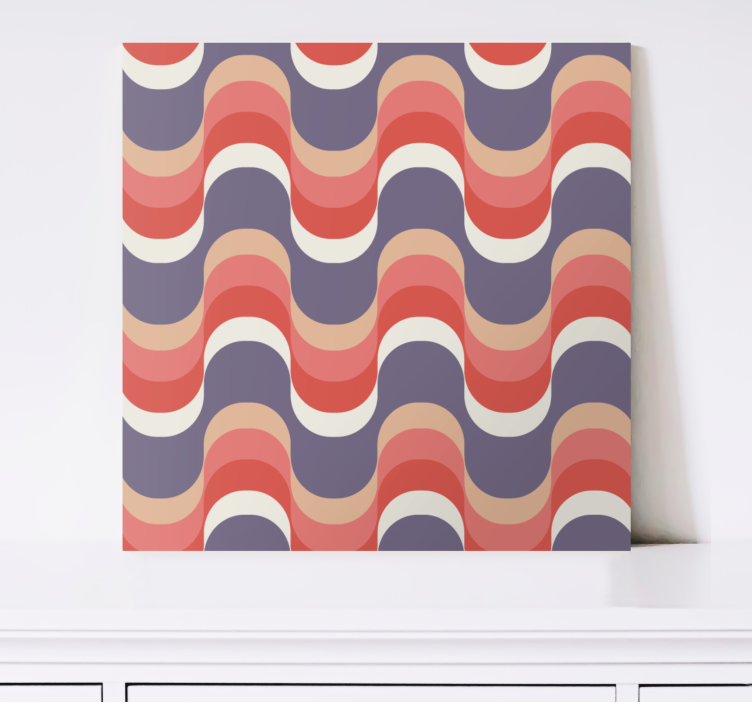 Geometric retro groovy pattern retro canvas - TenStickers