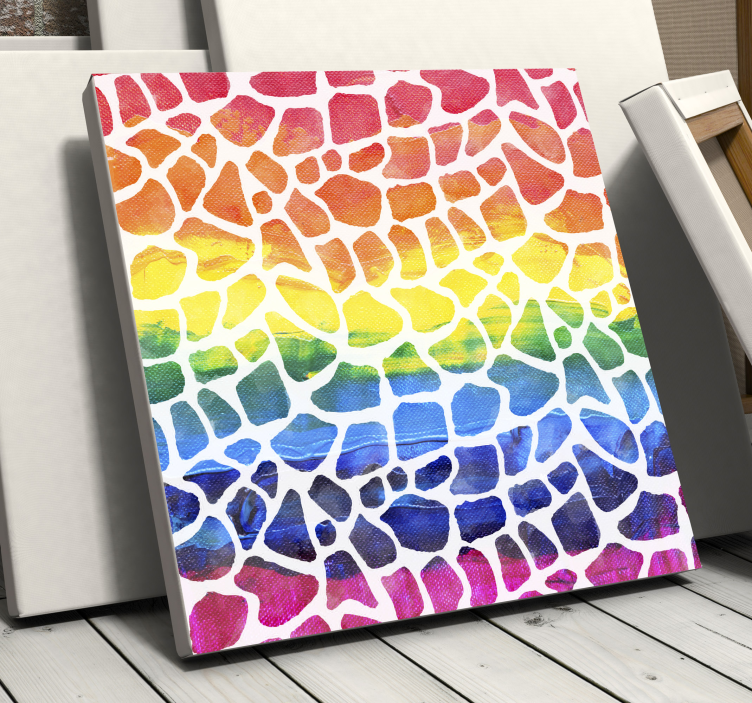 Giraffe rainbow skin pattern geometric canvas - TenStickers