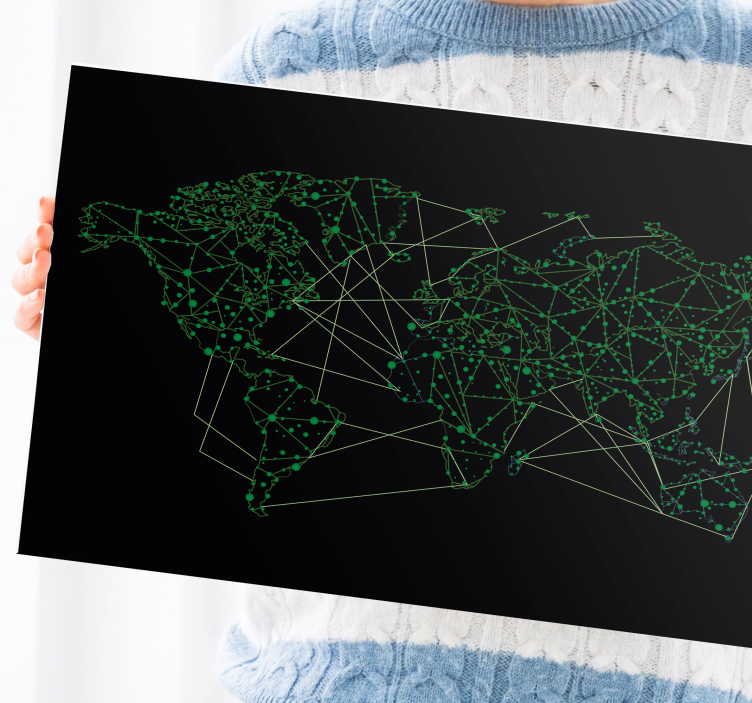Global network world map canvas - TenStickers