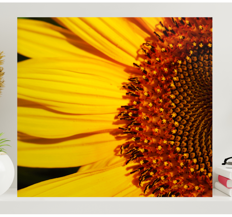 Half sunflower flower canvas - TenStickers