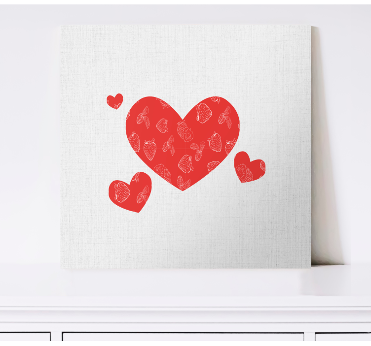 Heart Pattern On White Background canvas print - TenStickers