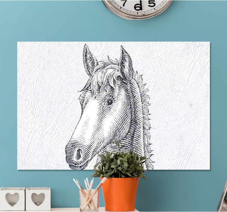 Horse wall art elegant horse drawing - TenStickers