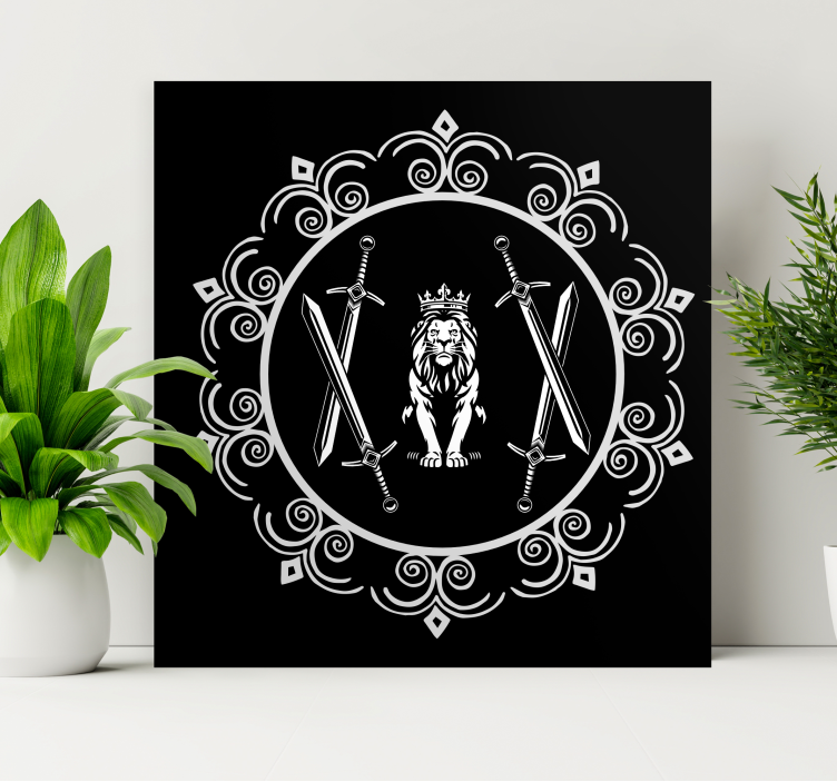 King of jungle silhouettes animal canvas prints - TenStickers