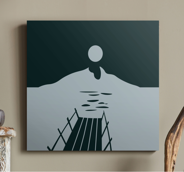 Landscape canvas pier over water - TenStickers