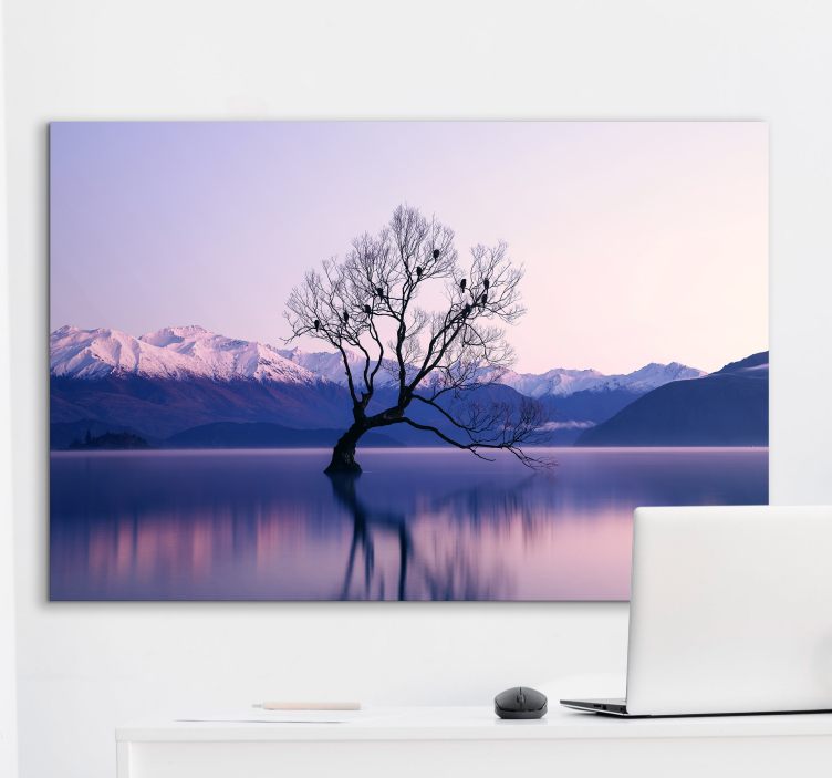 Landscape canvas serene mountain echo - TenStickers