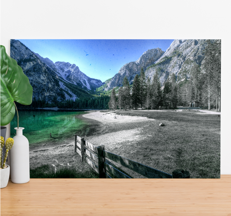 Landscape canvas tranquility of mountain lake - TenStickers