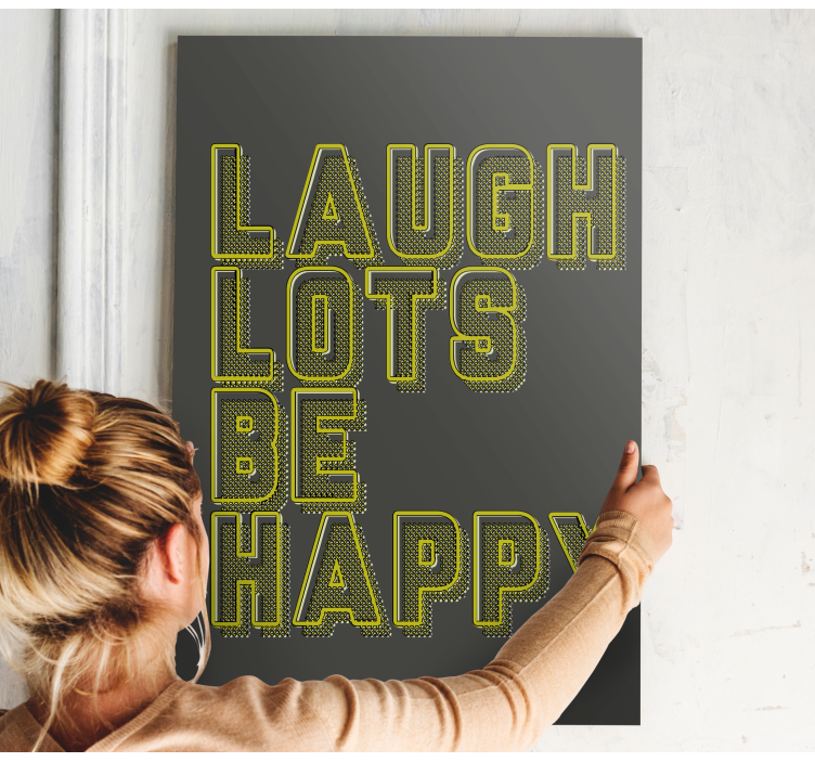 Laugh lots, be happy motivational canvas - TenStickers