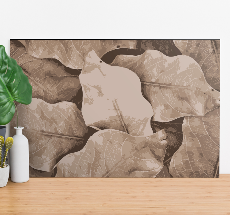Layered Botanical Leaves Flowers  canvas - TenStickers