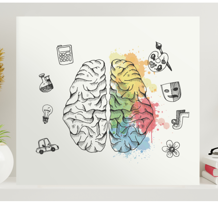 Left and Right Brain abstract canvas wall art - TenStickers