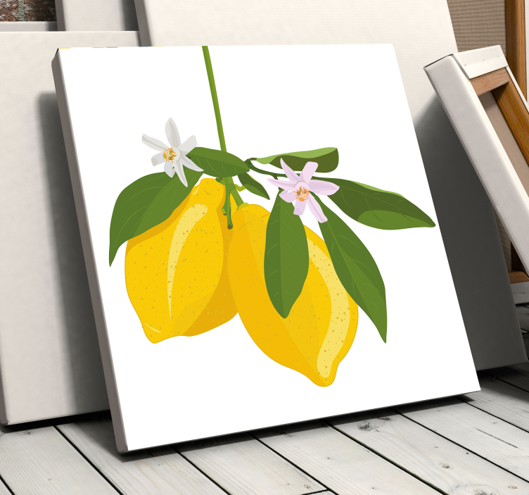 Lemon tree fruit canvas art - TenStickers