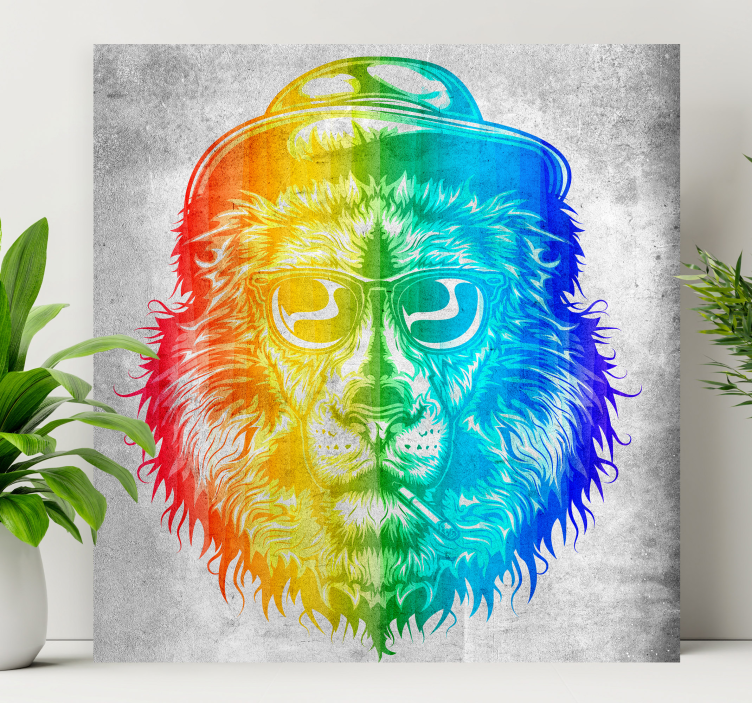 Lion with rainbow colours teen canvas prints - TenStickers
