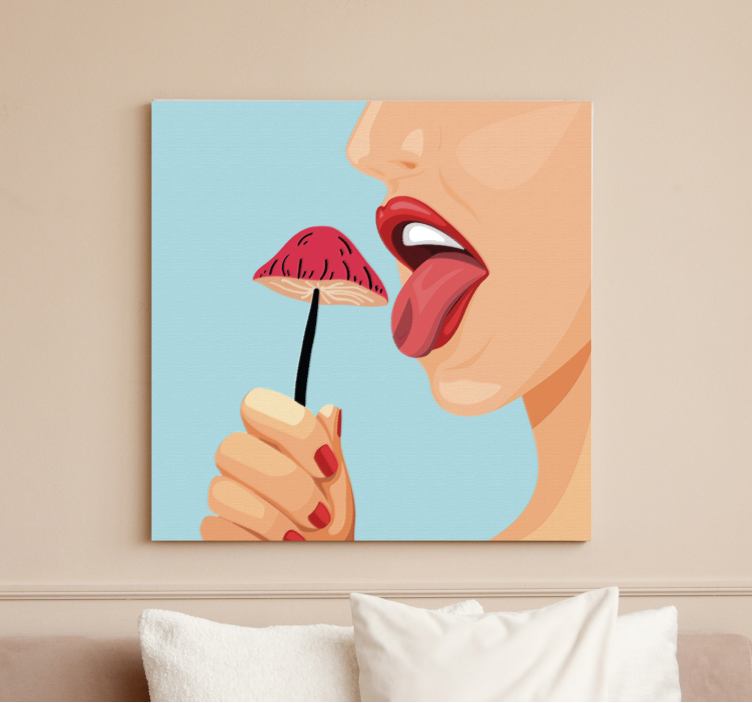 Luscious Strawberry Temptation fruit canvas wall art - TenStickers