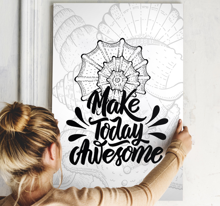 Marine life and seashells motivational canvas - TenStickers