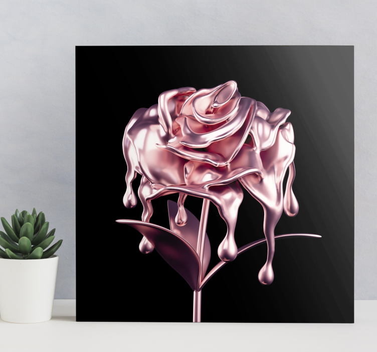 Melting 3D Pink Flower canvas - TenStickers
