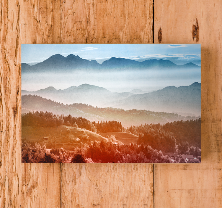 Misty Mountain View landscape canvas - TenStickers