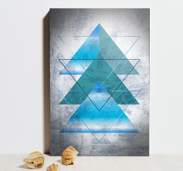 Modern juxtaposed triangles geometric canvas - TenStickers