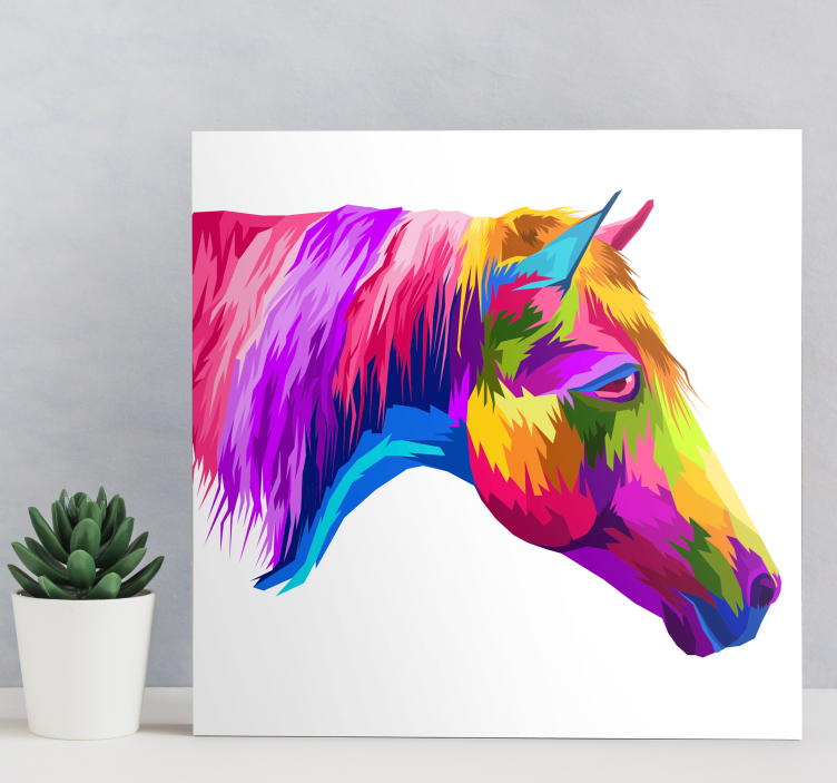 Multi-Colour Horse canvas - TenStickers