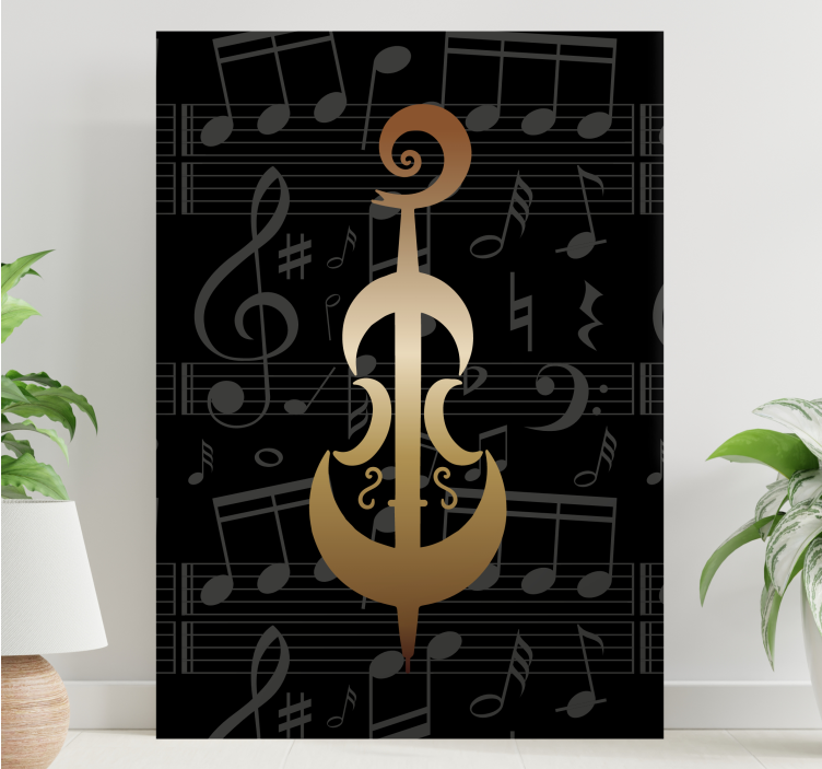 Music canvas art elegant music symbol - TenStickers