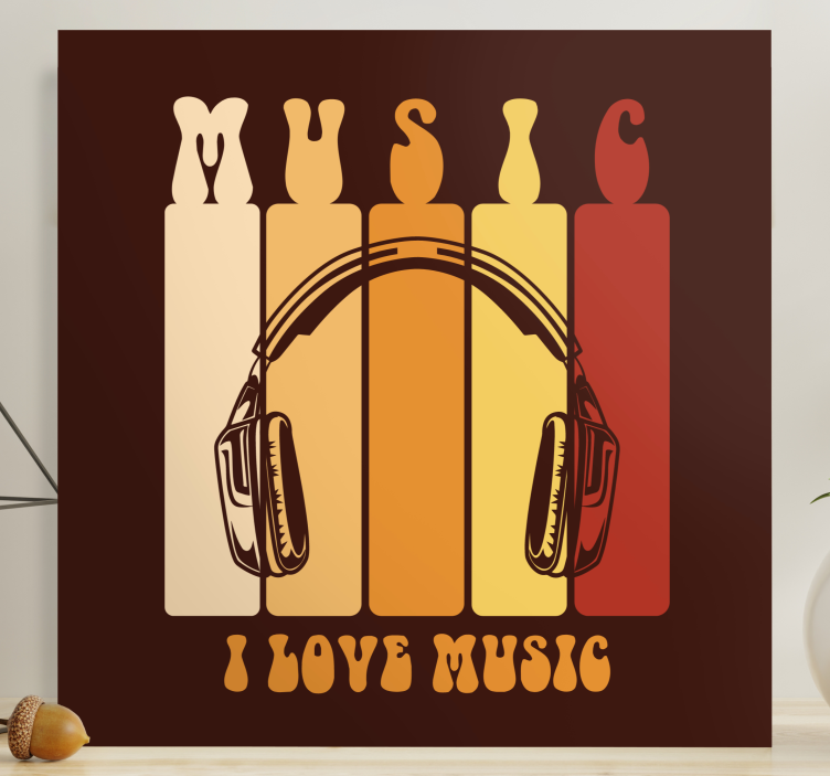 Music canvas art headphones and sound - TenStickers