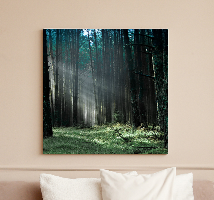 MYSTICAL FOREST LIGHT tree canvas wall art - TenStickers
