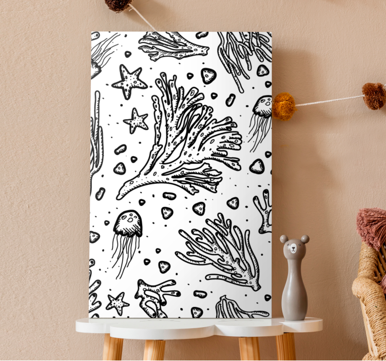 Nautical canvas art coral reef life - TenStickers