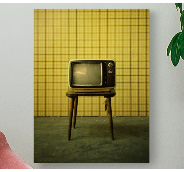 Old tv on a stool canvas prints for living room - TenStickers