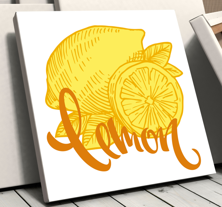 Orange and lemon sketch fruit canvas - TenStickers