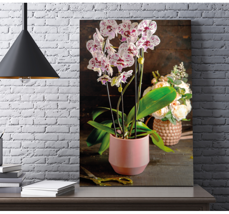 Orchid flower in pot flower canvas - TenStickers